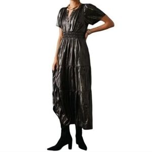 ANTHROPOLOGIE The sumerset Metalic dress size L NWOT